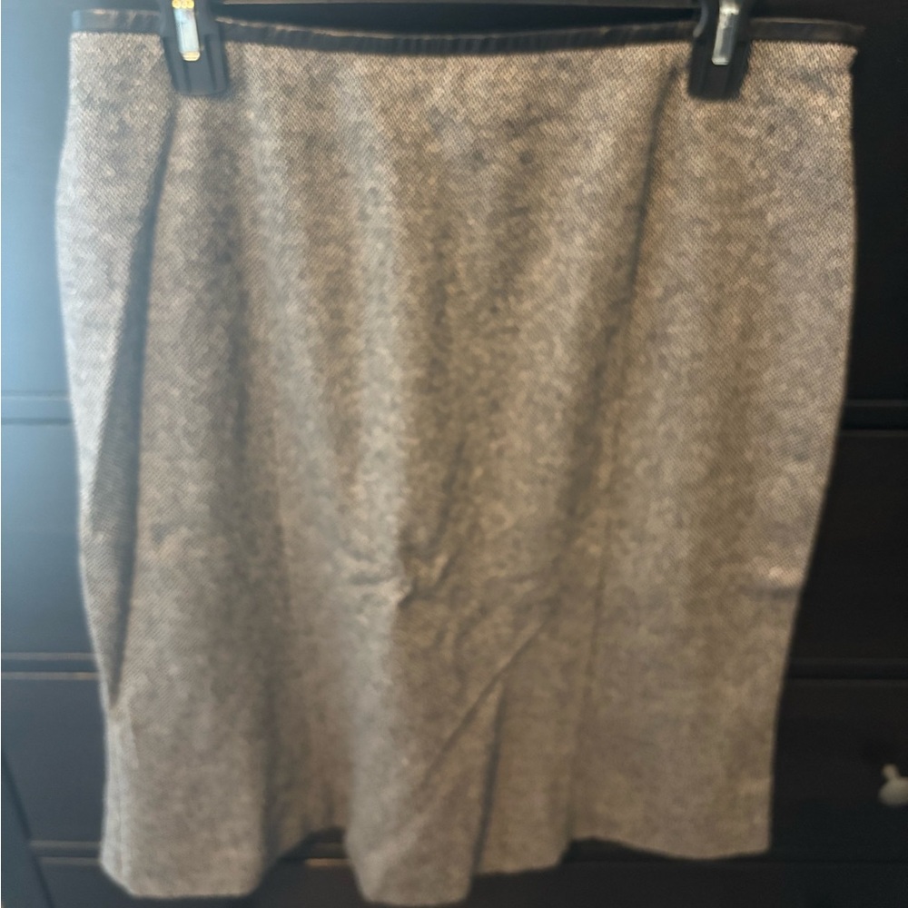 Sigrid Olsen Fall Wool Leather Trimmed Skirt